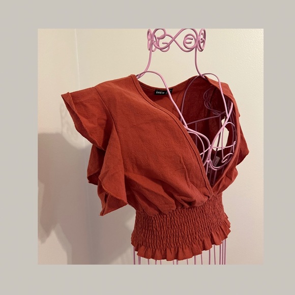 SHEIN V-Neck Ruffled Top - Picture 6 of 7